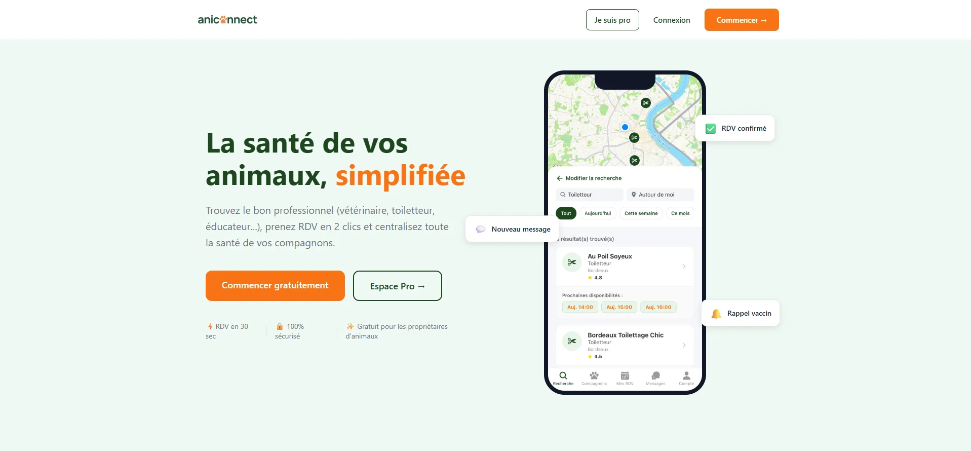 Aperçu de la plateforme Aniconnect — réseau social communautaire iOS Android